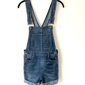 Free People Denim Overalls Shorts Size 25